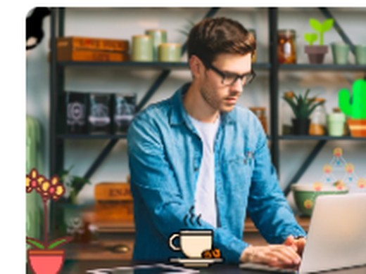 Digital specialist working on a laptop